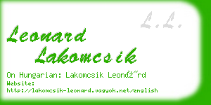 leonard lakomcsik business card